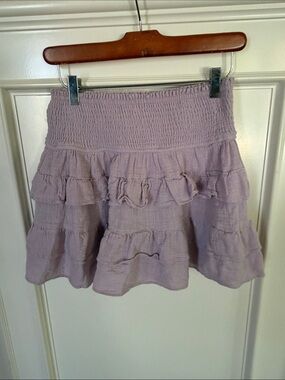 We’re all pretty girls Smocked Waist Lavender Tiered Ruffle Skirt